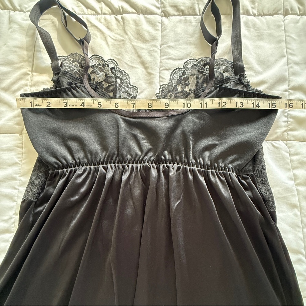 Vintage Dolores for Poirettes Black Lace Slip Dress Size 38 - 60s to 70s - Picture 10 of 13